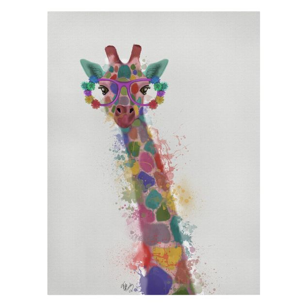 Contemporary art prints Rainbow Splash Giraffe