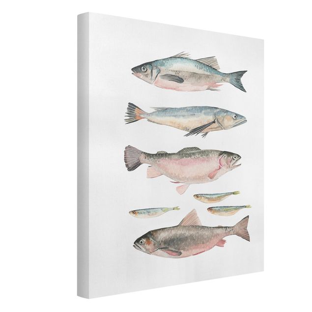 Animal wall art Seven Fish In Watercolour I