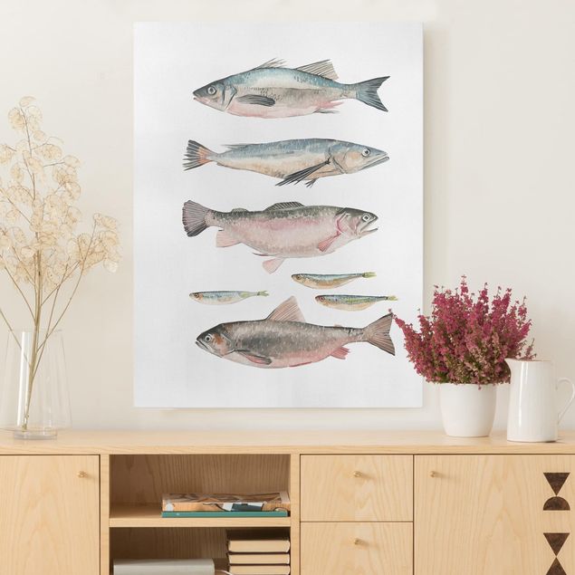 Canvas prints fishes Seven Fish In Watercolour I