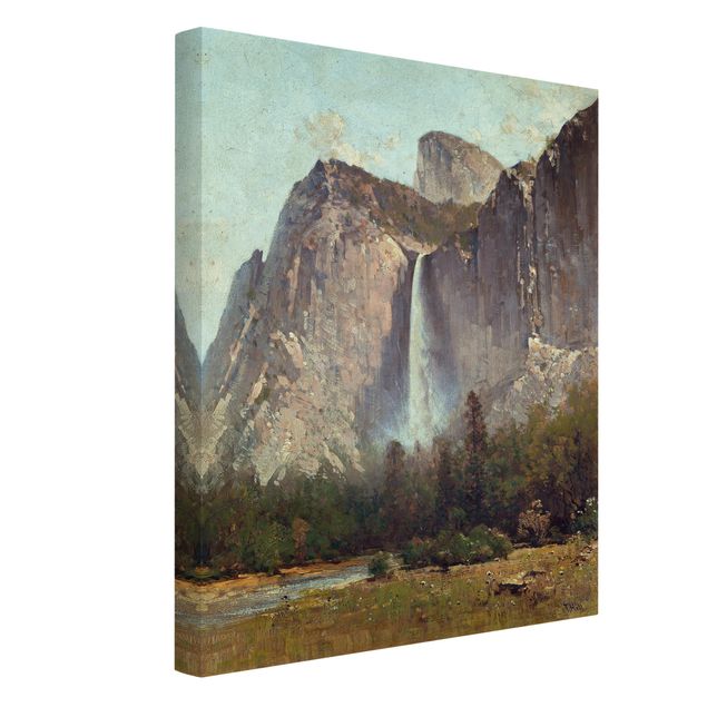 Mountain art prints Thomas Hill - Bridal Veil Falls - Yosemite Valley