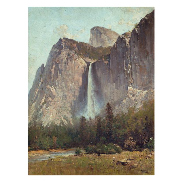 Mountain canvas art Thomas Hill - Bridal Veil Falls - Yosemite Valley
