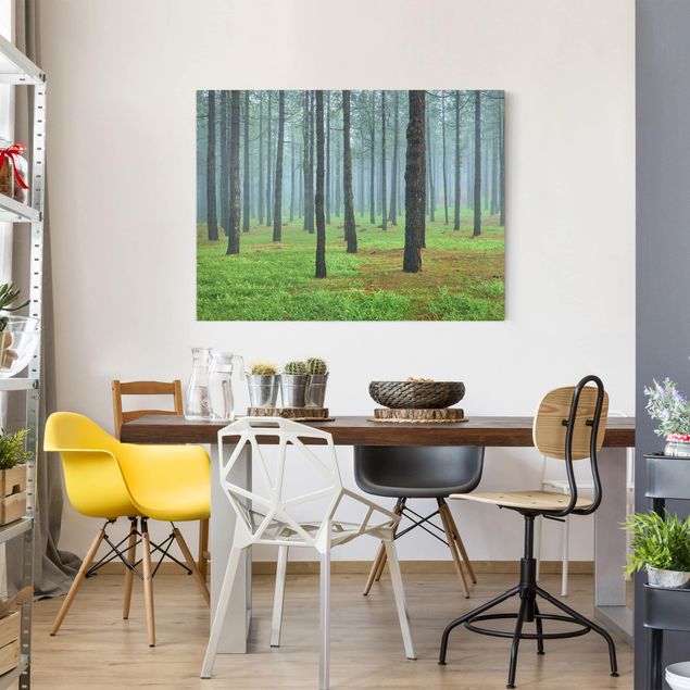 Trees on canvas Deep Forest With Pine Trees On La Palma