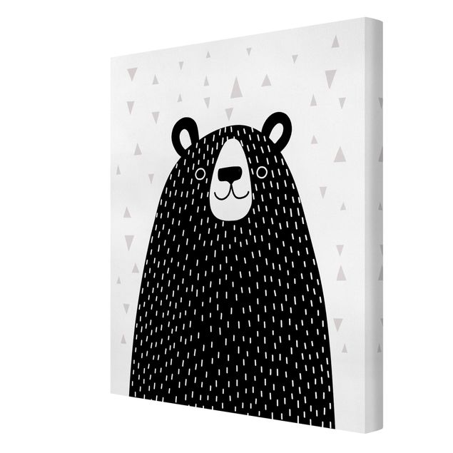 Prints black and white Zoo With Patterns - Bear
