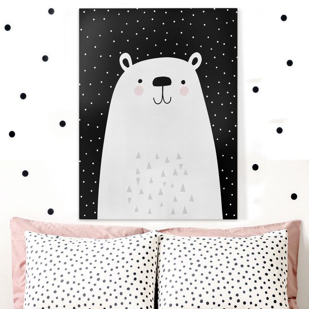 Bear art prints Zoo With Patterns - Polar Bear