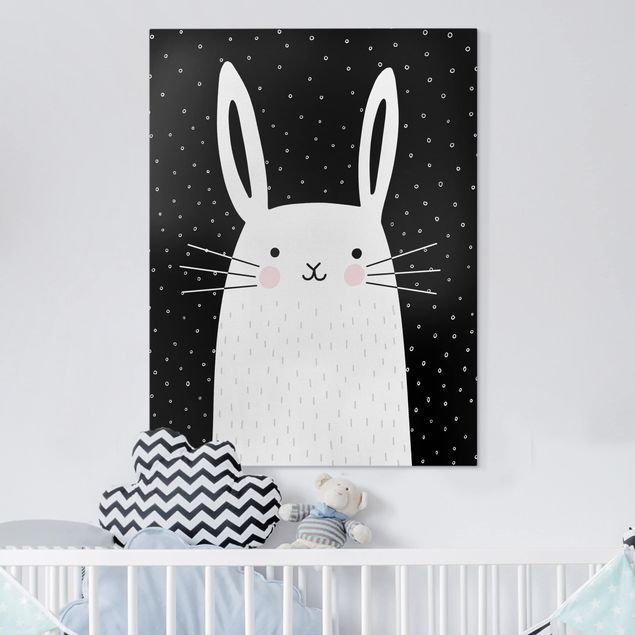 Canvas black and white Zoo With Patterns - Hase