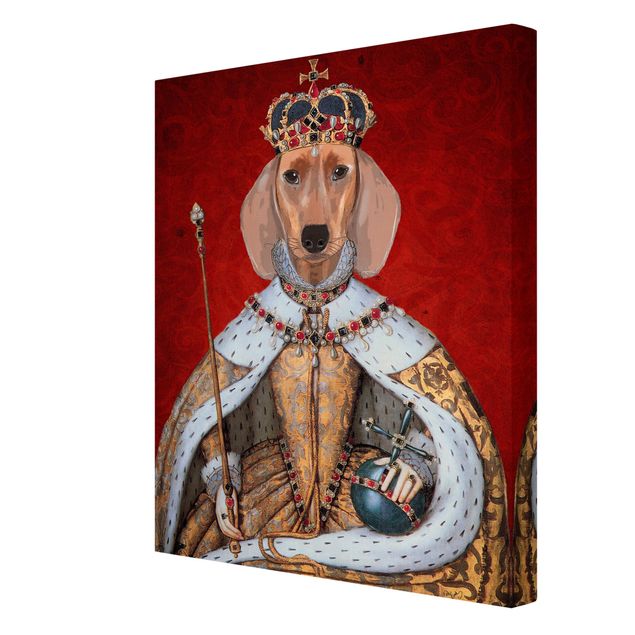 Retro prints Animal Portrait - Dachshund Queen