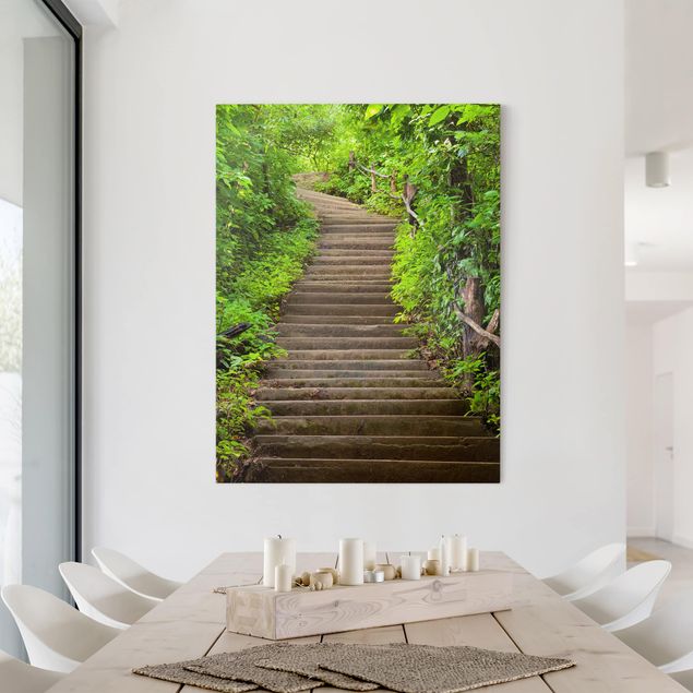 Landscape canvas prints Stairs In The Woods