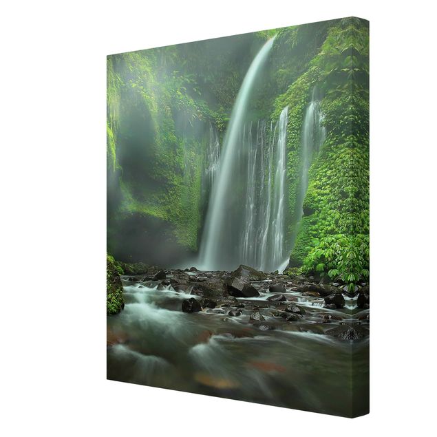 Landscape canvas wall art Tropical Waterfall