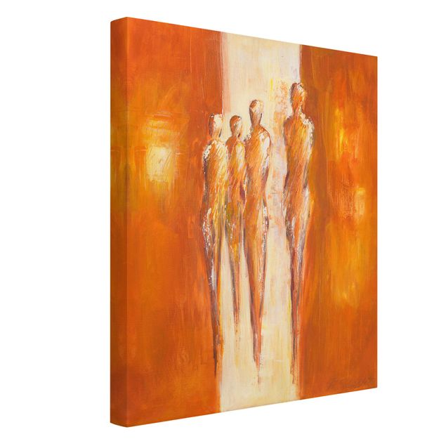 Prints abstract Four Figures In Orange 02
