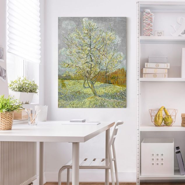 Pointillism art Vincent van Gogh - Flowering Peach Tree