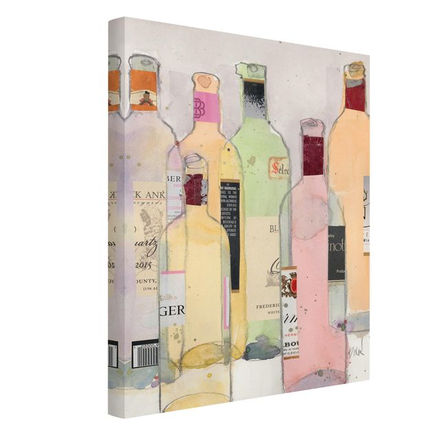 Canvas wall art Wine Bottles In Watercolour I