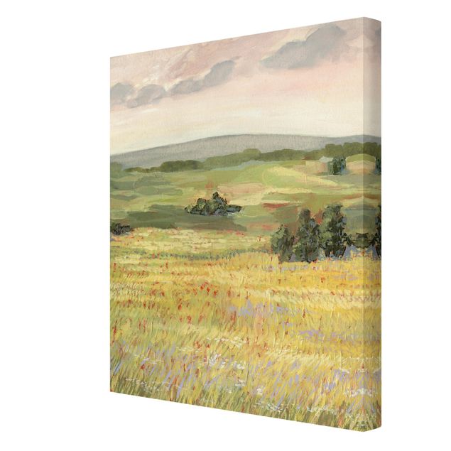 Green canvas wall art Meadow In The Morning I