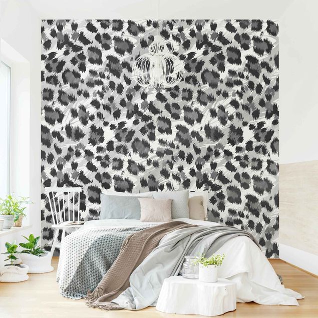 Kitchen Leopard Print With Watercolour Pattern In Grey