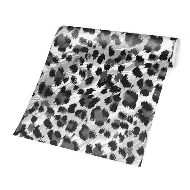Wallpapers patterns Leopard Print With Watercolour Pattern In Grey