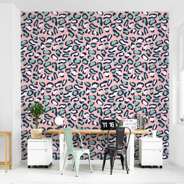 Wallpapers animals Leopard Pattern In Pastel Pink And Blue