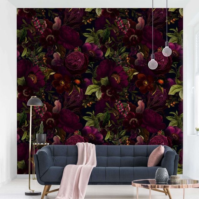 Wallpapers modern Purple Blossoms Dark
