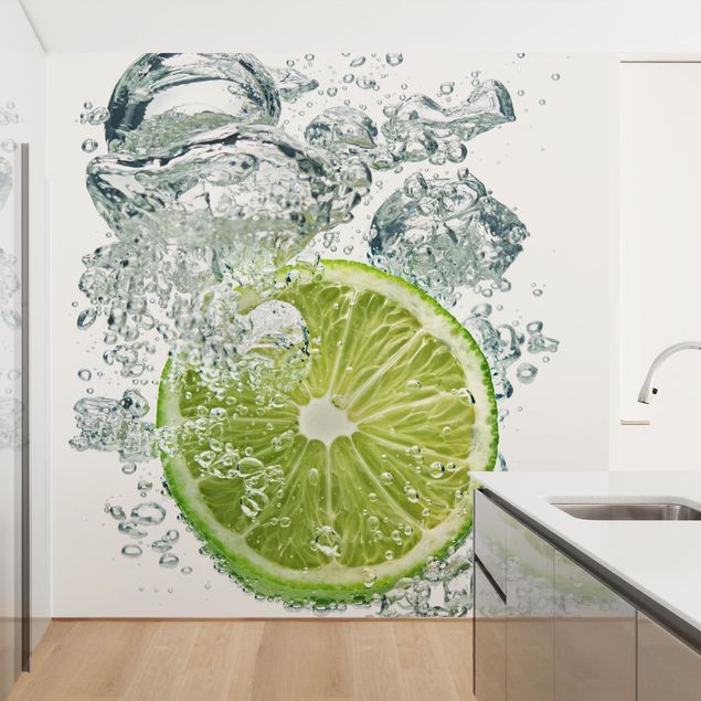 Contemporary wallpaper Lime Bubbles