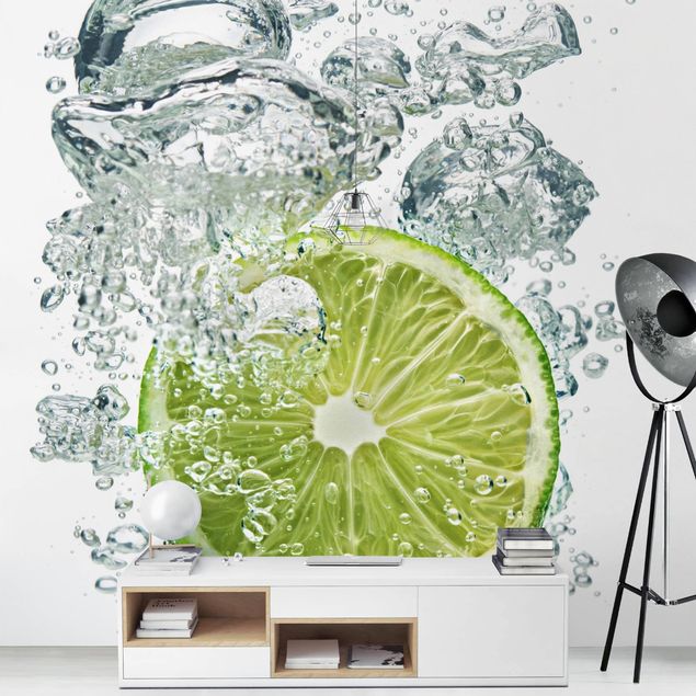 Peel and stick wallpaper Lime Bubbles