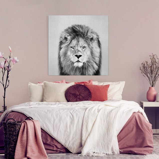 Lion wall art Lion Linus Black And White