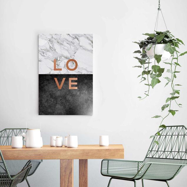 Art prints Love Copper And Marble