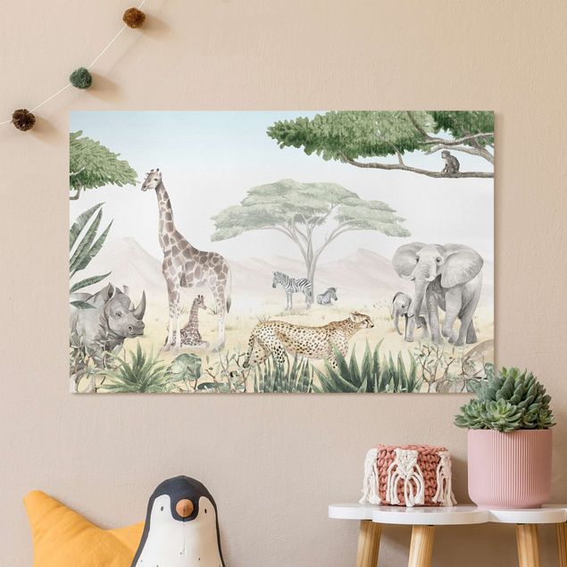 Prints elefant Majestic animal world of the savannah