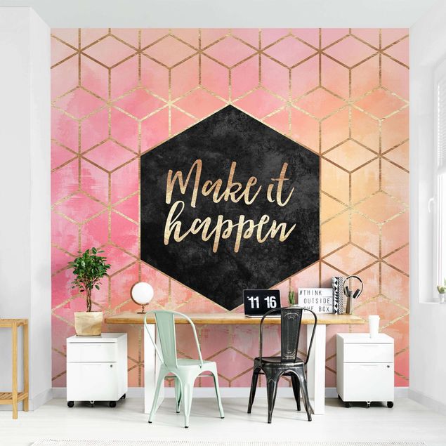 Wallpapers modern Make It Happen Geometry Pastel