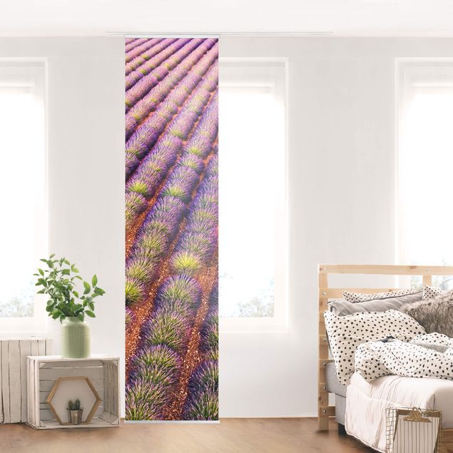 Sliding panel curtains flower Picturesque Lavender Field