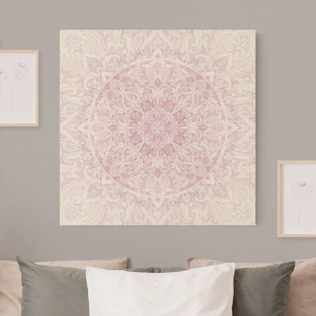 Canvas prints patterns Mandala Watercolour Ornament Pink