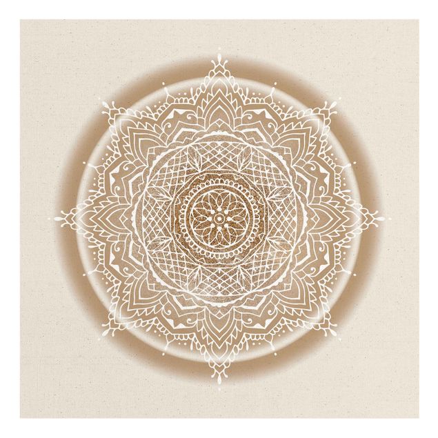 Prints Mandala On Golden Circle