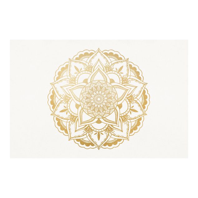 Adhesive wallpaper Mandala Flower Gold White