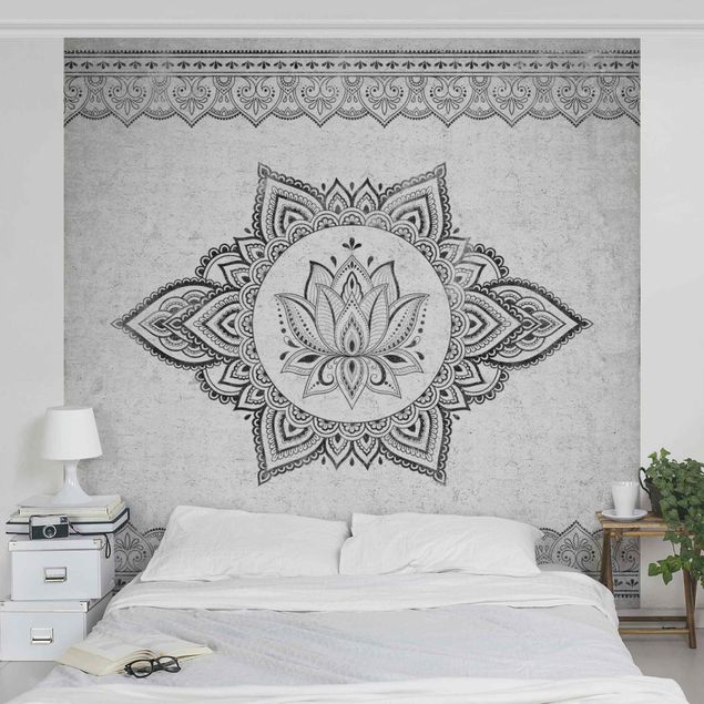 Wallpapers patterns Mandala Lotus Concrete Look