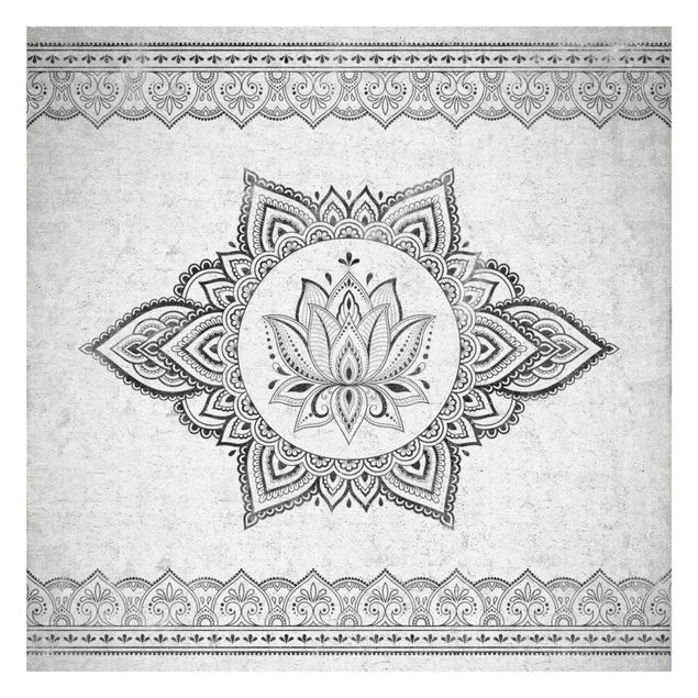 Adhesive wallpaper Mandala Lotus Concrete Look
