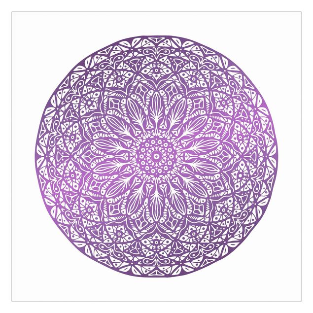 Peel and stick wallpaper Mandala Ornament In Purple