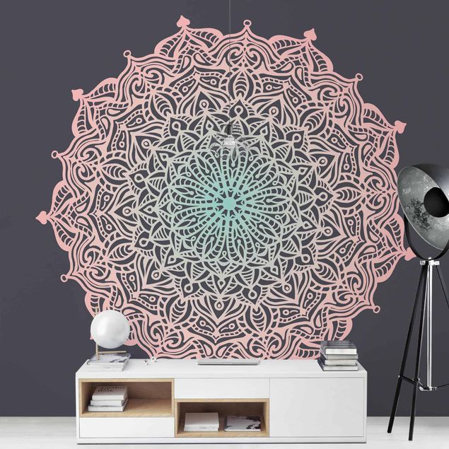 Kitchen Mandala Ornament In Rose And Blue