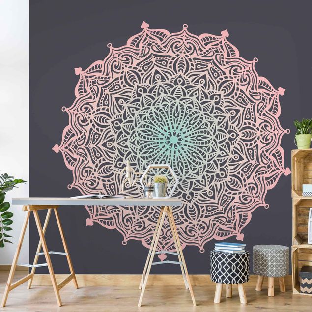 Wallpapers ornaments Mandala Ornament In Rose And Blue