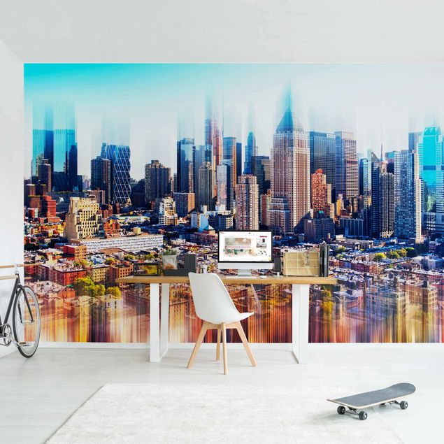 Wallpapers New York Manhattan Skyline Urban Stretch