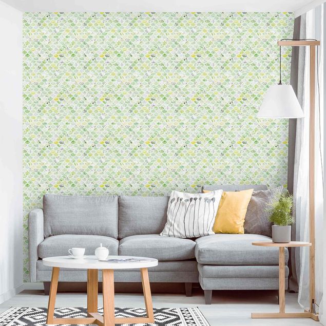 Geometric shapes wallpaper Marble Pattern Spring Green