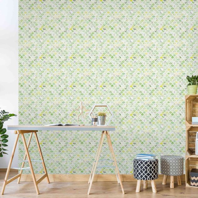 Contemporary wallpaper Marble Pattern Spring Green