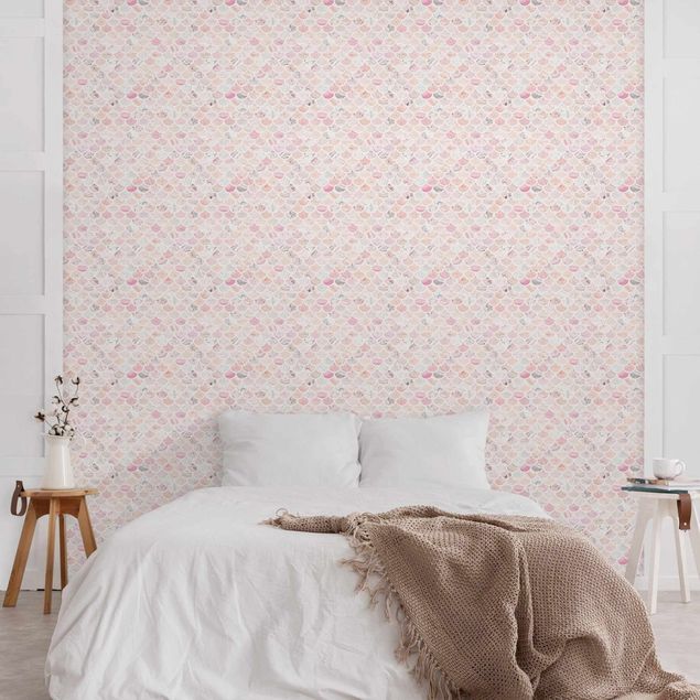 Geometric shapes wallpaper Marble Pattern Rosé