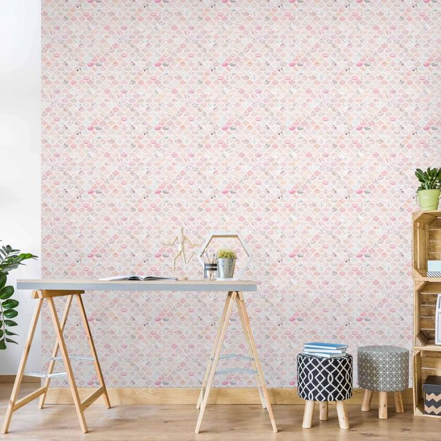 Contemporary wallpaper Marble Pattern Rosé