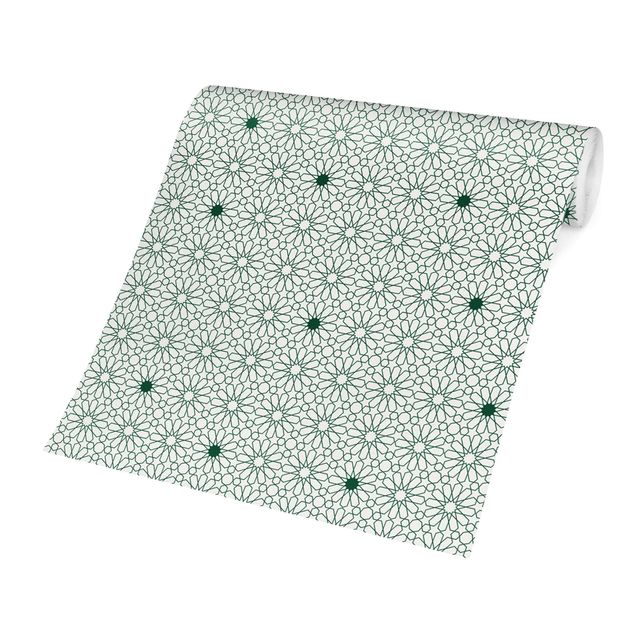 Wallpapers green Moroccan Star Line Pattern
