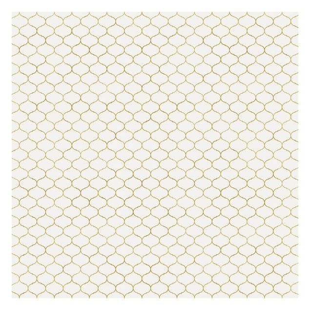 Adhesive wallpaper Moroccan Watercolour Line Pattern Gold