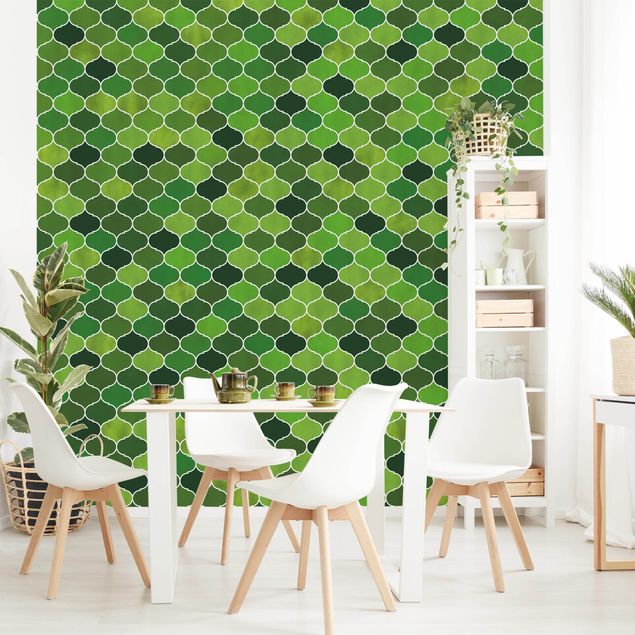 Wallpapers patterns Moroccan Watercolour Pattern Green