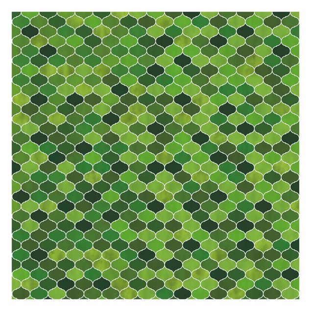 Peel and stick wallpaper Moroccan Watercolour Pattern Green