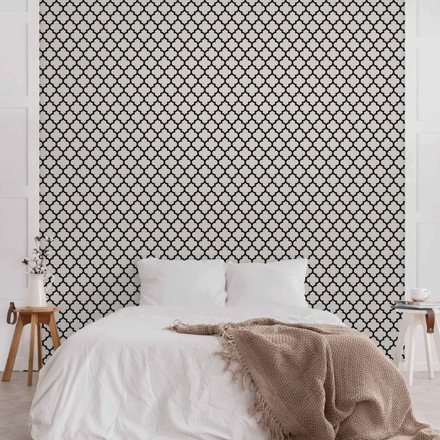 Modern wallpaper designs Moroccan Pattern With Ornaments Black
