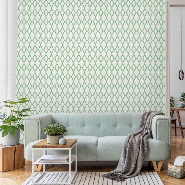 Geometric shapes wallpaper Moroccan Honeycomb Line Pattern