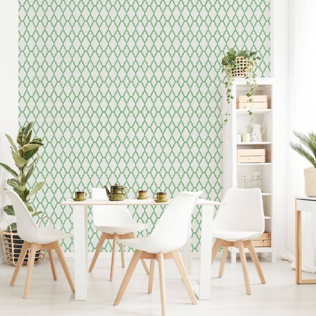 Contemporary wallpaper Moroccan Honeycomb Line Pattern