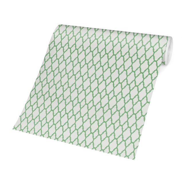 Wallpapers green Moroccan Honeycomb Line Pattern