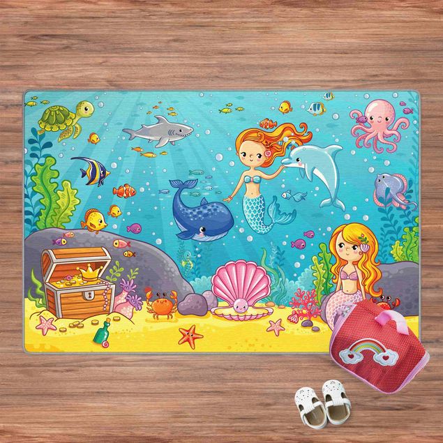 Multicoloured rug Mermaid - Underwater World