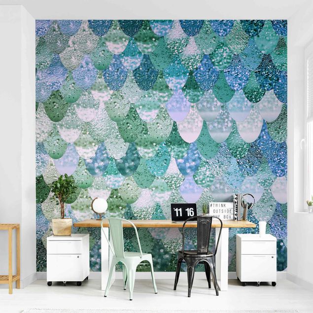 Modern wallpaper designs Mermaid Magic In Turquoise